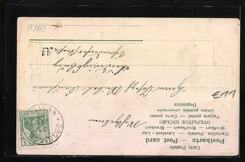 AK Zwerg mit Kleeblatt