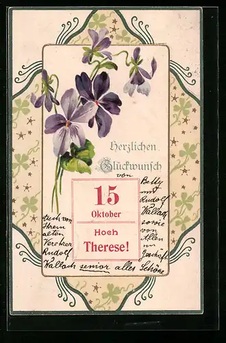 AK Hoch Therese, Veilchen und Kleeblätter