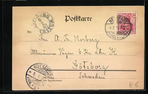 AK Neustadt i. H., Hafen mit Segelbooten und Gebäuden