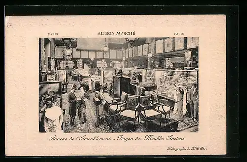 AK Paris, Au Bon Marché, Annexe de l`Ameublement, Rayon des Meubles Anciens, Antiquitätenhandel