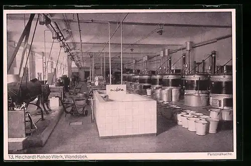 AK Hamburg-Wandsbek, Reichardt-Kakao-Werk, Die Personalküche