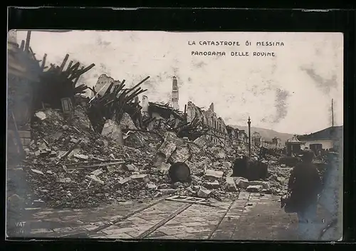 AK Messina, La Catastrofe di Messina, Panorama delle Rovine, Erdbeben