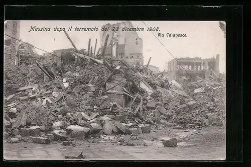 AK Messina, Dopo il terremoto del 28 dicembre 1908, Vi Calapesce, Erdbeben