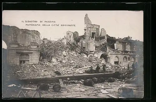 AK Messina, Panorama della Citta` Rovinante, Erdbebenschäden