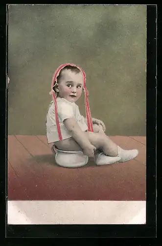 AK Et tel qu`on roi..., Kleines Kind auf Nachttopf, Toilettenhumor