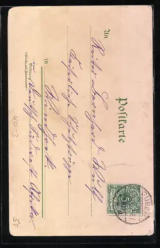 Lithographie Frecher Bube sitzt auf einem Töpfchen