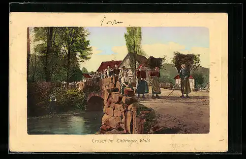 AK Trusen im Thüringer Wald, Brücke mit Kindern