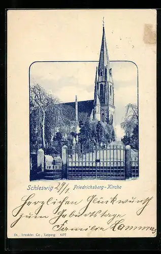 AK Schleswig, Blick auf die Friedrichsberg-Kirche