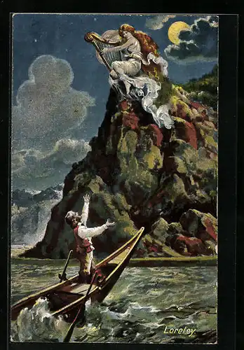 AK Schiffer und Loreley bei Vollmond