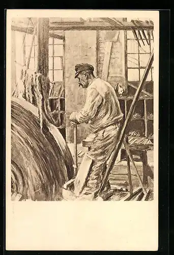 AK Feilenschleifer bei der Arbeit am Schleifrad