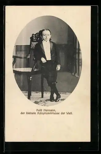 AK Petit Hermann der kleinste Xylophonvirtuose der Welt, Liliputaner