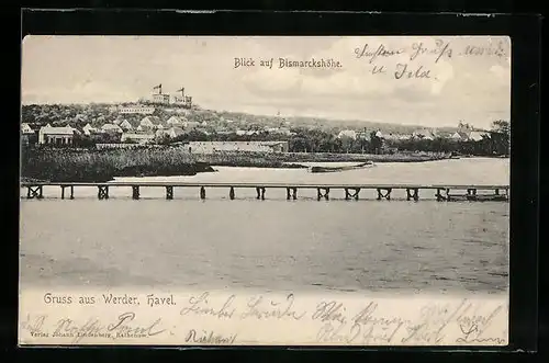 AK Werder /Havel, Blick auf Bismarckshöhe