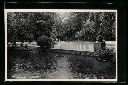 AK Wilhelmshaven, Parkpartie mit Wasser