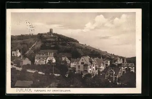 AK Durlach, Turmberg mit Drahtseilbahn