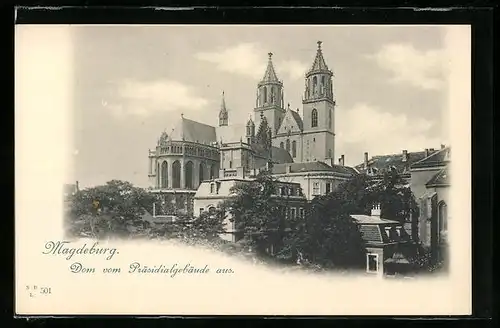 AK Magdeburg, Dom, vom Päsidialgebäude gesehen