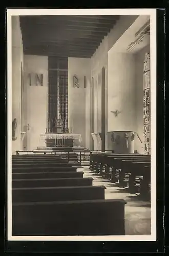 AK Neuenbürg-Enz /Wttbg., Innenansicht d. Kath. Kreuzeskirche