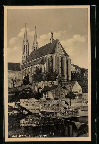 AK Görlitz /Schl., Blick auf die Peterskirche