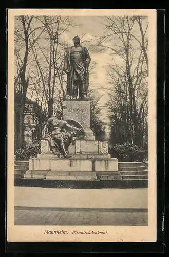 AK Mannheim, am Bismarckdenkmal