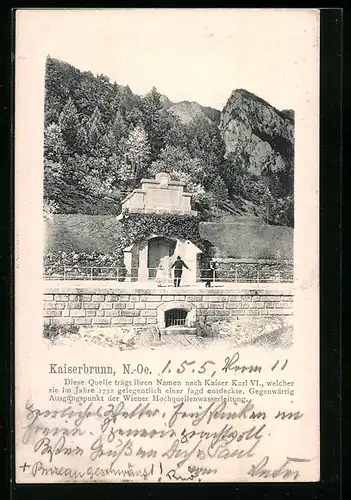 AK Kaiserbrunn, Blick auf die Quelle