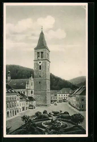 AK Judenburg, Hauptplatz mit Kirche