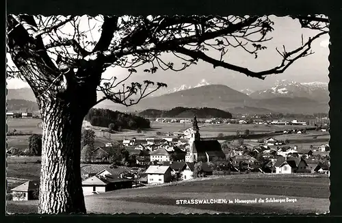 AK Strasswalchen, Ortsansicht m. Salzburger Berge