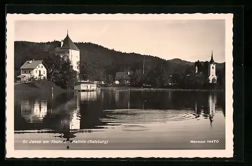 AK St. Jakob a. Thurn, Ortspartie am Ufer