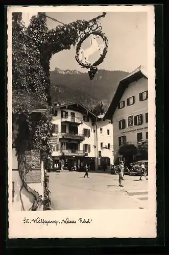 AK St. Wolfgang, Ballner Gemischtwaren, Agfa Rollfilmverkauf, Gasthof zum weissen Hirsch