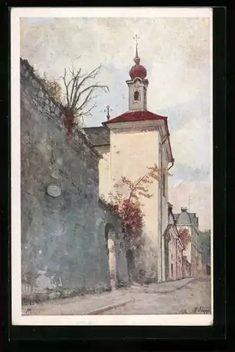 Künstler-AK Salzburg, Motiv aus der Paris Lodronstrasse