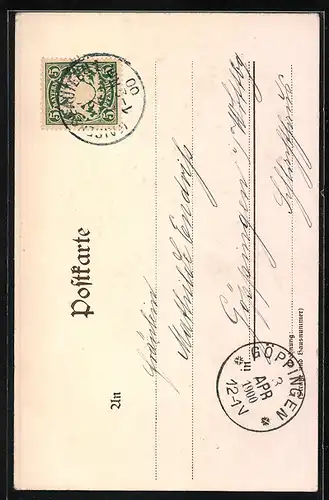 Lithographie Salzburg, Ortsansicht in einer Malerpalette