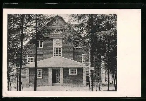 AK Moosbronn / Württ., Naturfreundeheim mit Eingangfassade