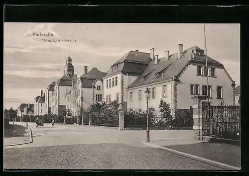 AK Karlsruhe, Partie an der Telegraphen-Kaserne