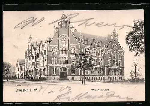 AK Münster i. W., Ansicht der Baugewerkschule