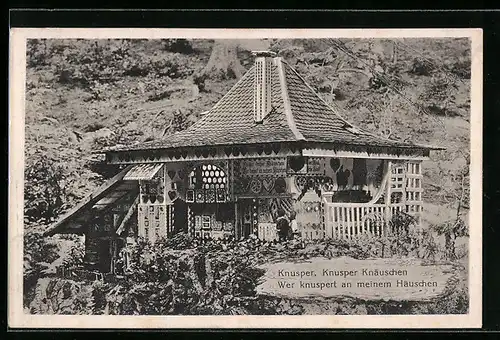 AK Bad Sachsa, Modellbau des Hexenhäuschen im Katzental