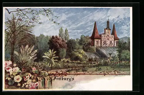 Künstler-AK Freiburg i. B., Botanischer Garten