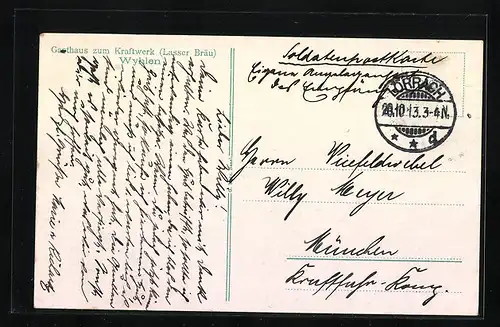 Künstler-AK Augst, Rheinkraftwerke und Wyhlen-Baden