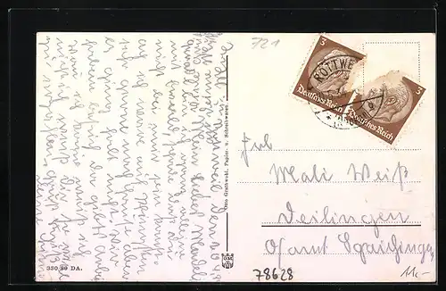 AK Rottweil a. N., Strassenpartie mit Blick zur Kirche