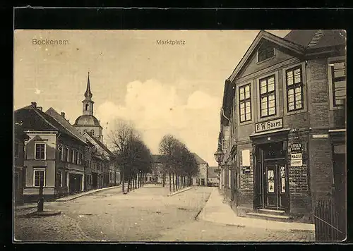 AK Bockenem, Marktplatz mit Geschäft F. W. Haars