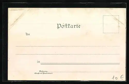 Lithographie Flensburg, Schloss Gravenstein, Süderhaff