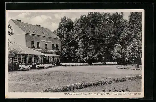 AK Dahme /Mark, Waldrestaurant Ziegelei mit Garten