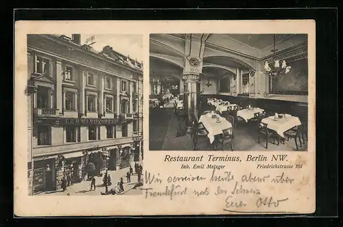 AK Berlin, Restaurant Terminus in der Friedrichstrasse 101