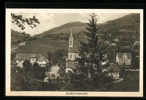 AK Sasbachwalden, Teilansicht mit Kirche