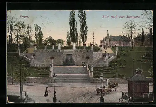 AK Erfurt, Blick nach dem Stadtpark