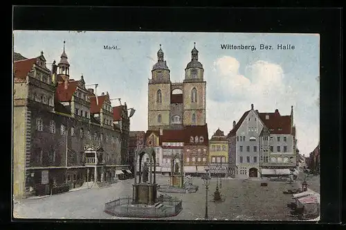 AK Wittenberg /Bez. Halle, Blick auf den Markt