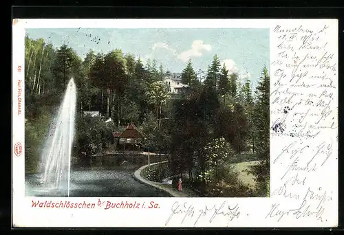 AK Buchholz i. Sa., Blick auf das Waldschlösschen