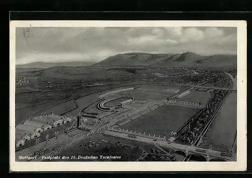 AK Stuttgart, 15. Deutsches Turnfest 1933, Festplatz, Fliegeraufnahme