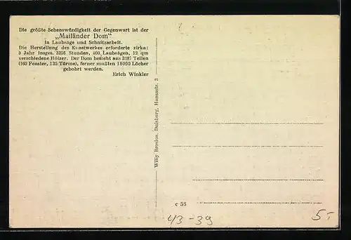 AK Modellbau-Rekonstruktion des Mailänder Doms