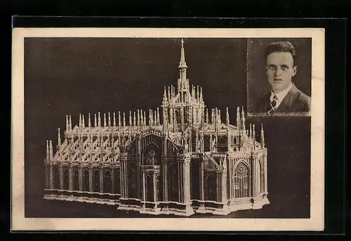 AK Laubsäge- und Schnitzarbeit Mailänder Dom des Modellbauers Erich Winkler