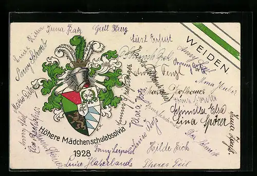 AK Weiden, Höhere Mädchenschulabsolvia 1928, Wappen