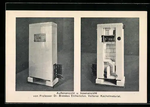 AK Prof. Dr. Brabèes Einheitsofen, Aussen- und Innenansicht
