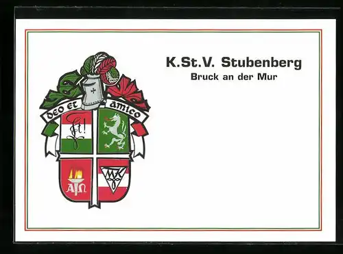 AK Bruck an der Mur, Studentenwappen des K. St. V. Stubenberg